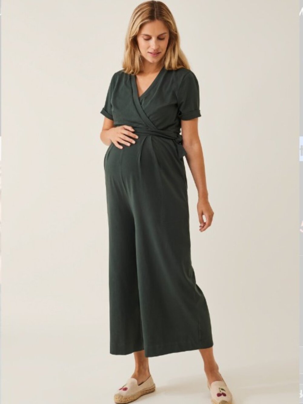 Boob Design - Maternity jumpsuit with nursing access - Deep Green